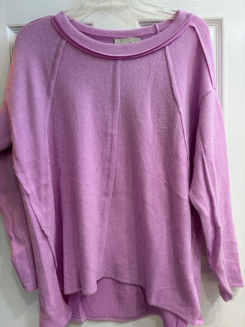 New Zenana Brushed Hacci Pullover Sweatshirt Lightweight Long Sleeve Top S/M - Picture 2 of 6